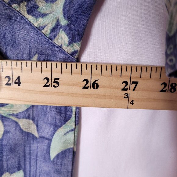 Tommy Bahama Silk Shirt Mens XL Floral Blue Tropical Camp Hawaiian - Picture 7 of 10